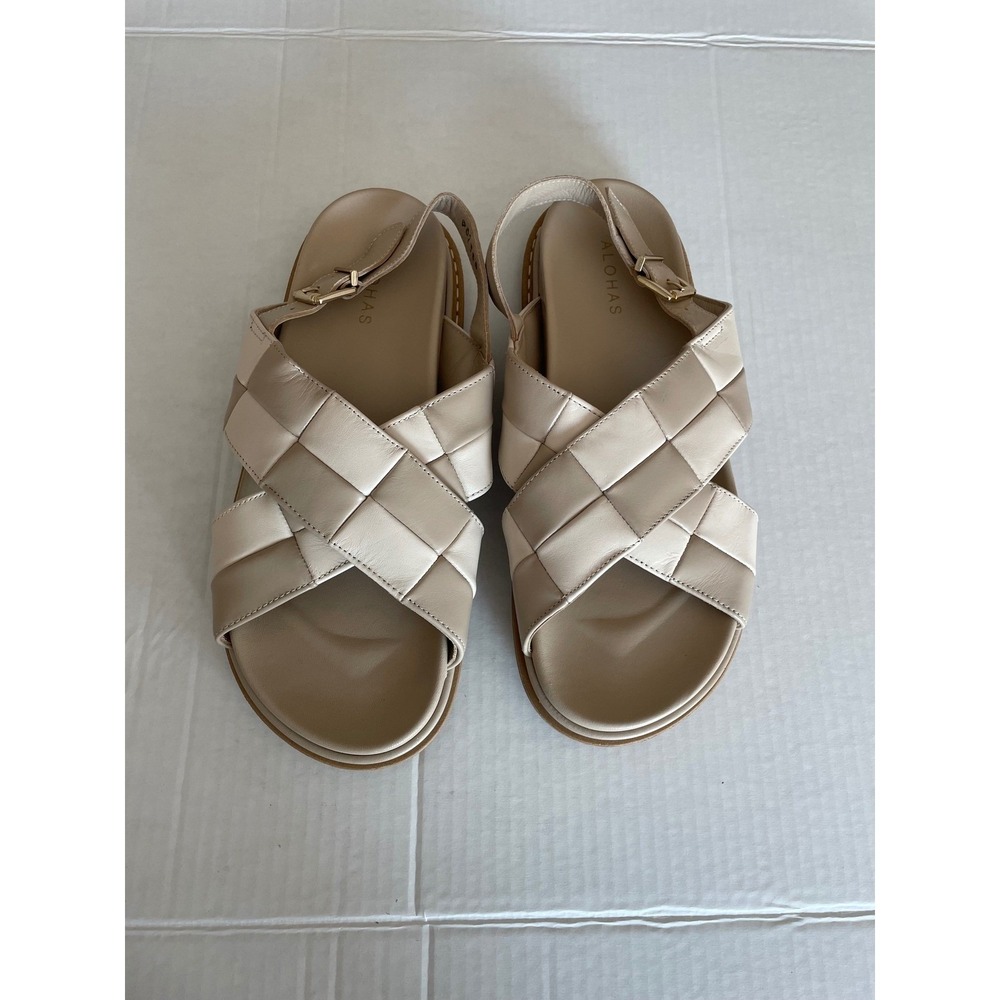 Alohas Marshmallow Scacchi Sandal Leather Quilted Platform 41/Women US 10/10.5 - Picture 1 of 9